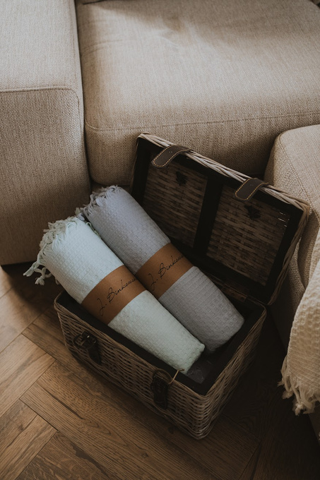 Koc bawełniany: miętowy