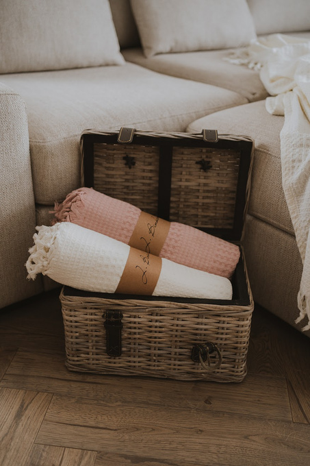 Koc bawełniany: różowy