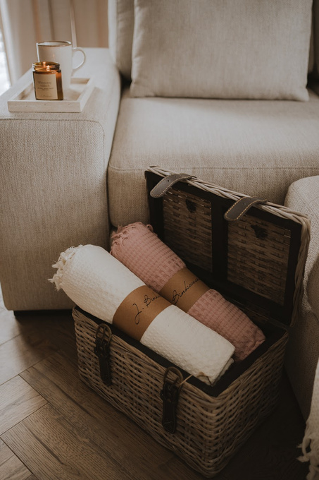 Koc bawełniany: biały