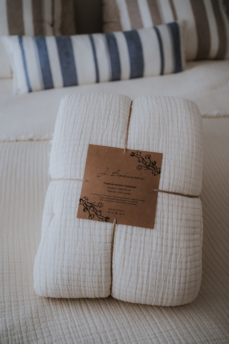 Narzuta muślinowa: ecru